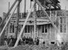 Historic Photograph - Hoisting the Beam