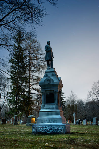 Full moon cemetery monument