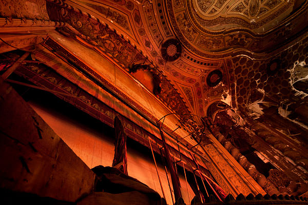 abandoned theater stage curtain